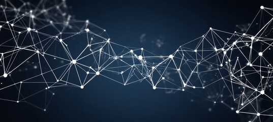 Fototapete - Networking connect structure. Technology wireless server communication system. Team social linked global digital database. Generative AI technology.