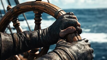 Poster - A person holds the steering wheel in a focused expression, conveying concentration and responsibility.