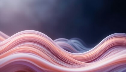 Poster - Dynamic flowing waves of colorful abstract design digital art environment soft pastel tones artistic viewpoint modern aesthetics for home decor