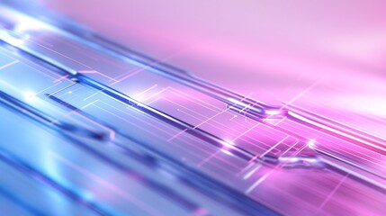 Poster - A sleek and modern digital abstract background with overlapping translucent panels, neon light streaks, and dynamic circuit-like elements, a clean tech-inspired design with depth and symmetry