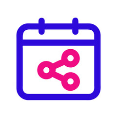 Poster - Calendar Icon Highlighting Sharing Feature in Bold Colors  