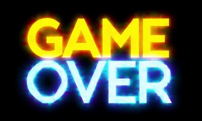 Poster - GAME OVER text with high-energy animation and glitch effects creating a modern visual impact made with Generative AI technology