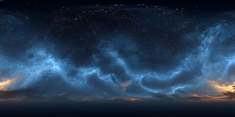 Wall Mural - 360 degree space nebula panorama, equirectangular projection, environment map. hdri spherical panora