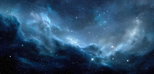 Wall Mural - deep space, abstract blue background