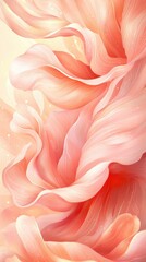 Poster - A delicate abstract artwork featu swirling peach-colored petals creating a flowing and elegant floral design with soft lighting effects ideal for backgrounds or textures.