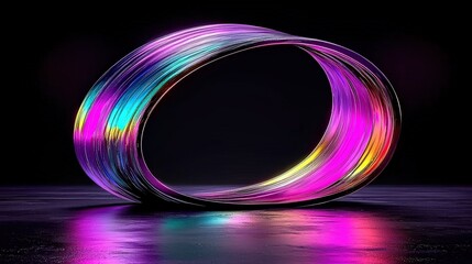 Poster - Colorful Winding Serpent in Vibrant Oil Painting Style