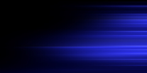 Leinwandbilder - Digitally generated image of blue light and stripes moving fast

