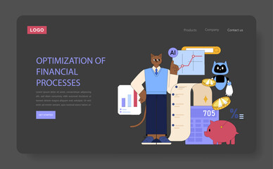 Poster - Ai For Global Business. Flat Vector Illustration