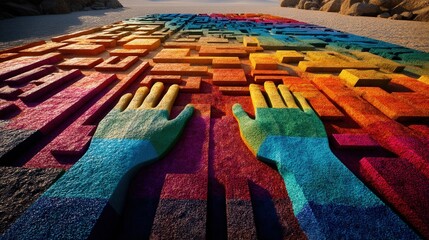 Poster - Colorful and abstract pattern interpreting hieroglyphs in an artistic composition that evokes imagination and creativity