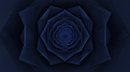 Poster - hexagonal dark blue navy background texture placeholder, radial center space, 3d illustration, 3d re