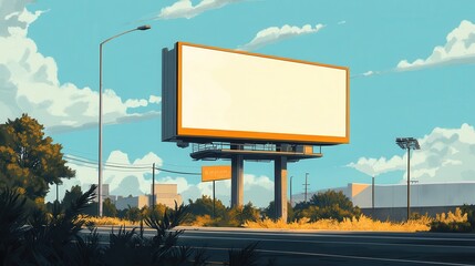 Poster - A digital billboard displaying dynamic advertisements. A digital billboard displaying dynamic advertisements. illustration