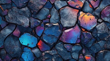 Poster - blue abstract lava stone texture background illustration
