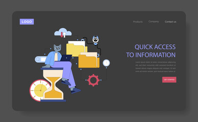 Poster - ai assistant for work. flat vector illustration