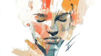 Poster - Abstract Figurative Artwork. Colorful Brush Strokes. Generative AI illustration