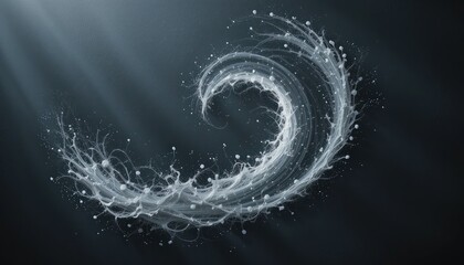 Poster - Dynamic water splash effect studio digital art dark background close-up view abstract concept