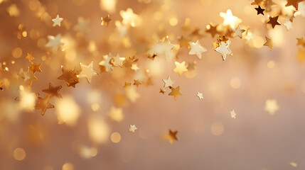 Poster - Golden stars background for christmas and new year celebration festive holiday sparkle abstract design