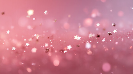 Poster - Pink star background abstract bokeh glitter sparkle light effect festive celebration holiday design