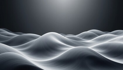 Poster - Dynamic waves undulating in monochrome abstract digital art atmospheric environment aerial view conceptual representation of motion and fluidity