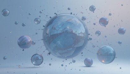 Poster - Exploring abstract science concepts with 3d bubbles and spheres in a contemporary digital art environment