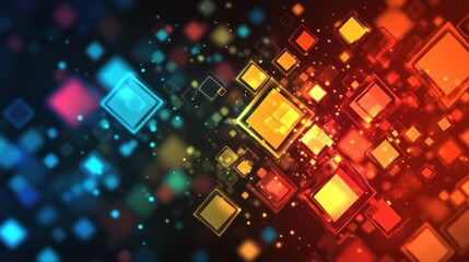 Poster - abstract background with squares illustration