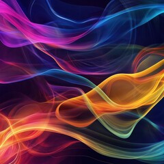 Poster - Multicolor light abstract waves design