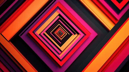 Poster - abstract geometric banner background with 3d square. modern geometric diagonal lines square backgrou