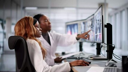 Aufkleber - Doctors In Clinic Looking At MRI Scan