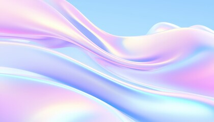 Pastel-colored light diffraction with organic soft edges, a surreal and calming glow effect reminiscent of dreamlike prismatic reflections - enchanting wave shadow