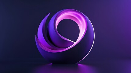 Abstract luminous purple orb of interwoven shapes in elegant presentation