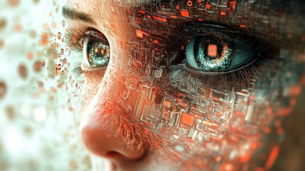 Poster - The complexity of digital ethics background. generative AI illustration