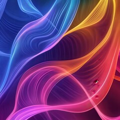 Poster - Multicolor light abstract waves design