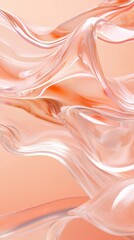 Poster - Elegant Abstract of Flowing Forms in Soft Peach and White Tones for Background Design