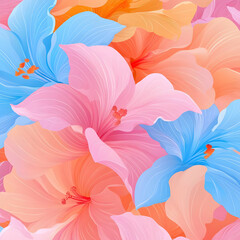 Poster - Colorful Abstract Floral Wallpaper Ideal for Trendy Decor Projects