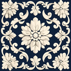 Poster - Abstract Seamless Floral Pattern with Elegant Decorative Elements