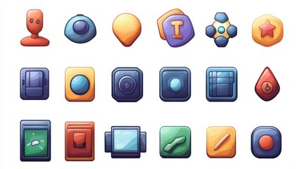Poster - Illustrated Icon Set Isolated on a White Background illustration