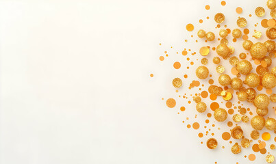Poster - Glittery Gold Dots on White Background for Elegant Design Use