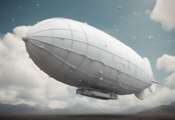 Wall Mural - blank white 3d rendering copy space airship zeppelin advertising flight balloon adventure three-dimensional design announcement illustration float banner hover advertisement dirigible aeroplane air