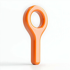 Poster - Minimalist Icon of Local Map Pin with Food Theme in Bright Orange Color