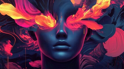 Poster - A digital artist using AI to enhance textures and details in a complex illustration, AI-enhanced art, digital creativity illustration