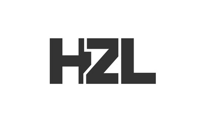 Poster - HZL logo design template with strong and modern bold text. Initial based vector logotype featuring simple and minimal typography. Trendy company identity.