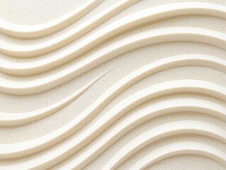 Poster - Soft Wave Pattern in Sand: Serene Abstract Textured Background, Beige Ripples, Calmness, Minimalist Design, Relaxation