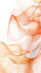 Poster - Elegant Flowing Abstract Artwork in Warm Tones with Gold Accents for Modern Design