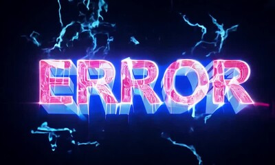 Wall Mural - red error text with blue lightning effect for dramatic and striking visual display made with generat