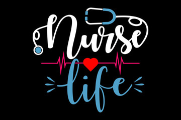 Poster - Nurse life svg nurse quotes typography t-shirt design for cricut.
