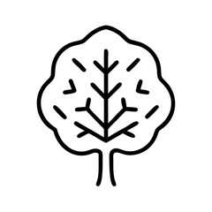 Poster - Illustration of tree icon vector design, nature tree drawing, tree line art icon