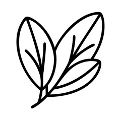 Poster - Download simple line art illustration of leaves vector drawing for free use now