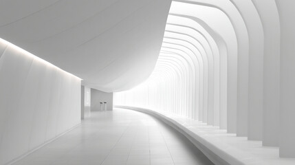 Poster - Modern white architecture photography showcasing interior design and minimalist building structure style