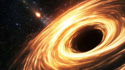 Wall Mural - stunning black hole surrounded by glowing cosmic gas and stars