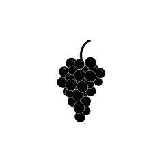 Poster - grape cluster, vine, and leaves depicted in a vintage style hand-drawn modern illustration, which is