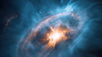 Wall Mural - stunning cosmic explosion with bright light and colorful nebulae
